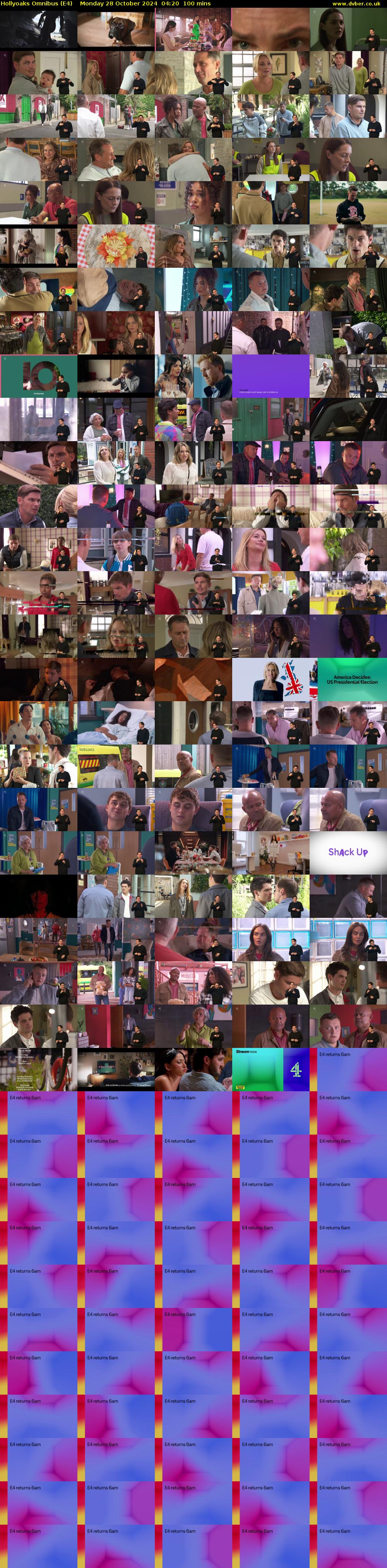 Hollyoaks Omnibus (E4) Monday 28 October 2024 04:20 - 06:00