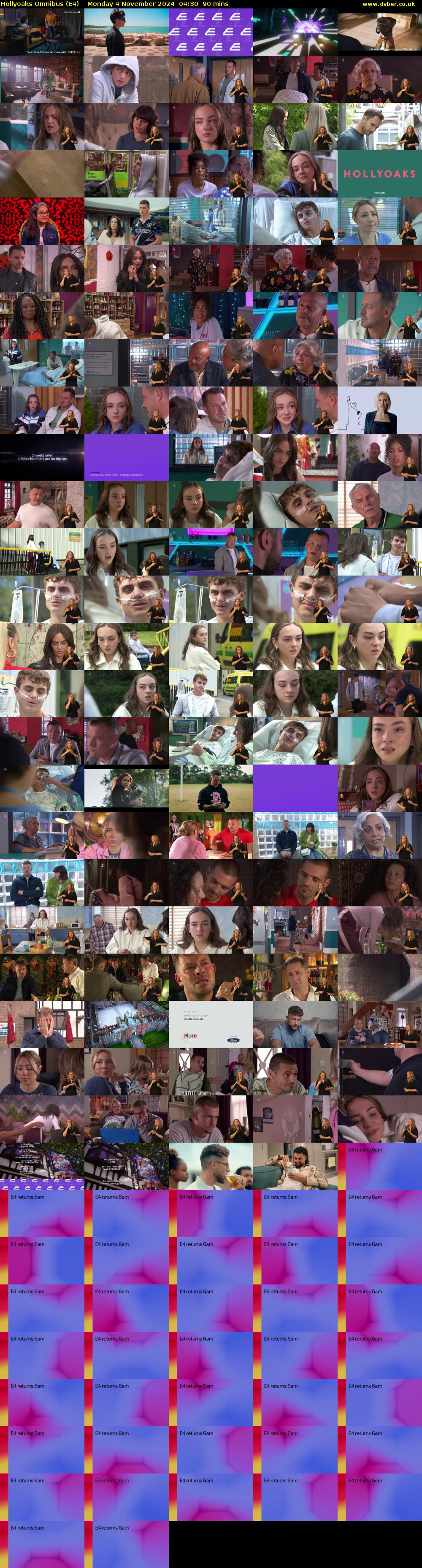 Hollyoaks Omnibus (E4) Monday 4 November 2024 04:30 - 06:00