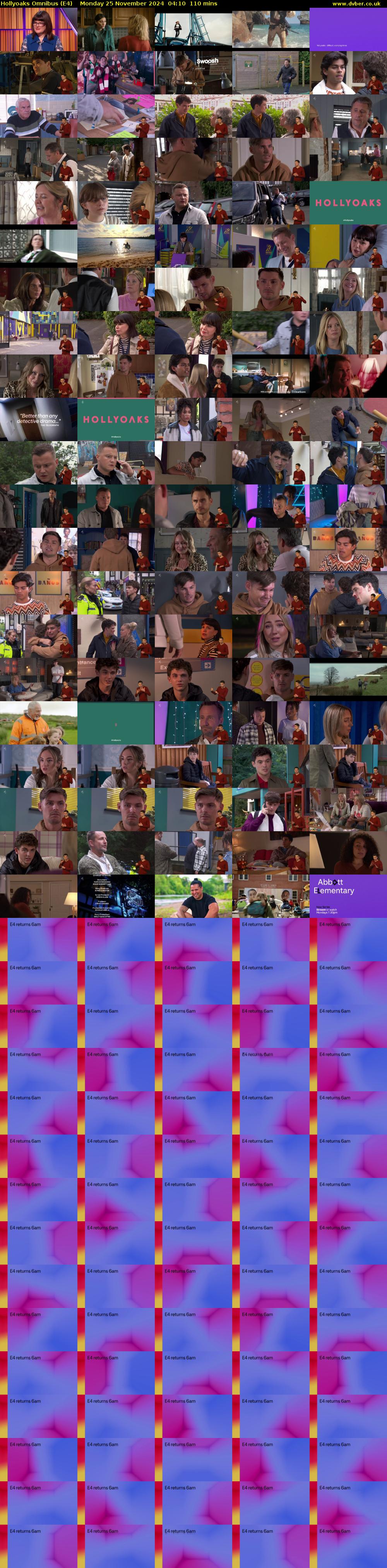 Hollyoaks Omnibus (E4) Monday 25 November 2024 04:10 - 06:00