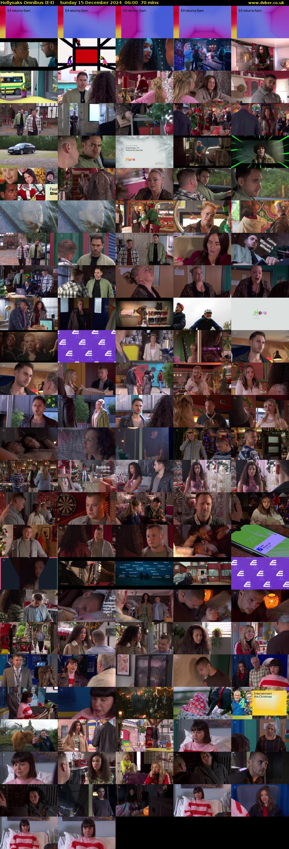 Hollyoaks Omnibus (E4) Sunday 15 December 2024 06:00 - 07:10
