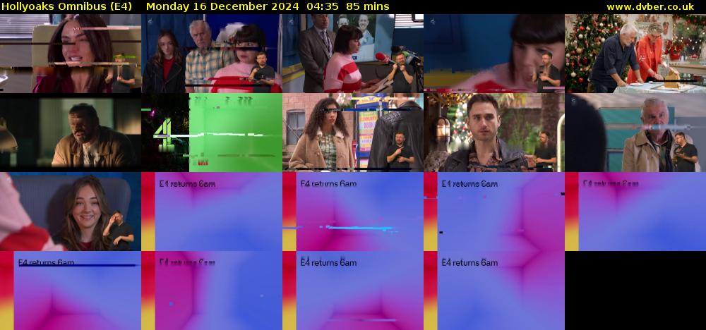 Hollyoaks Omnibus (E4) Monday 16 December 2024 04:35 - 06:00