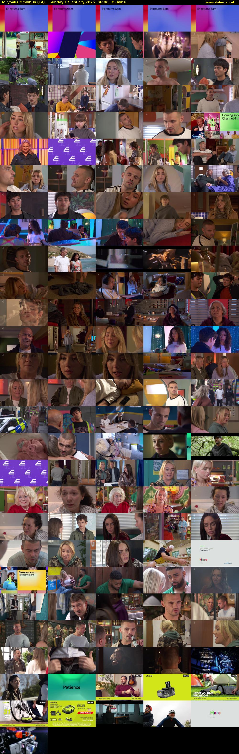 Hollyoaks Omnibus (E4) Sunday 12 January 2025 06:00 - 07:15