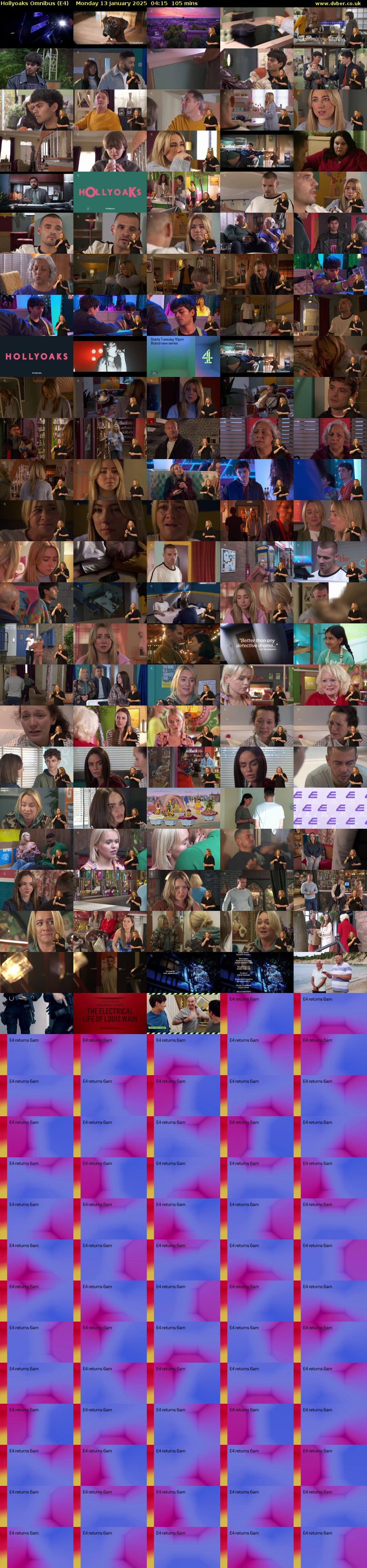 Hollyoaks Omnibus (E4) Monday 13 January 2025 04:15 - 06:00