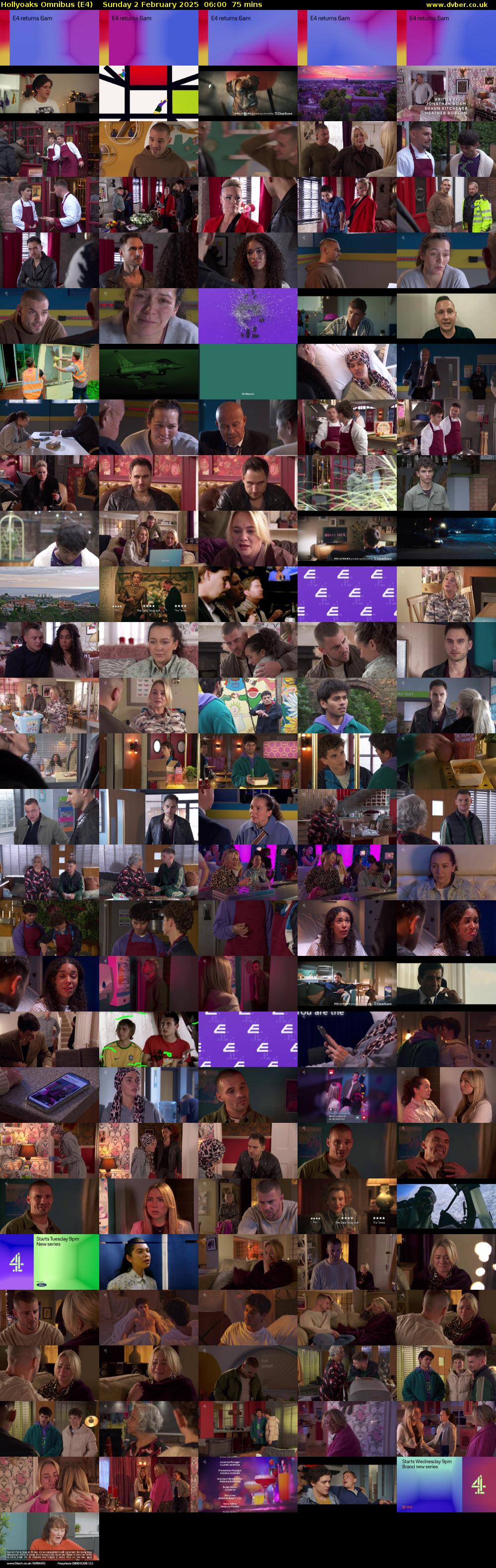 Hollyoaks Omnibus (E4) Sunday 2 February 2025 06:00 - 07:15