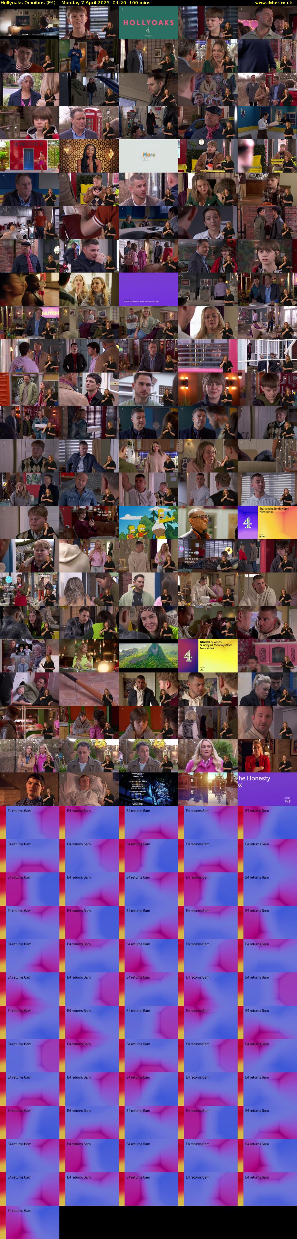 Hollyoaks Omnibus (E4) Monday 7 April 2025 04:20 - 06:00