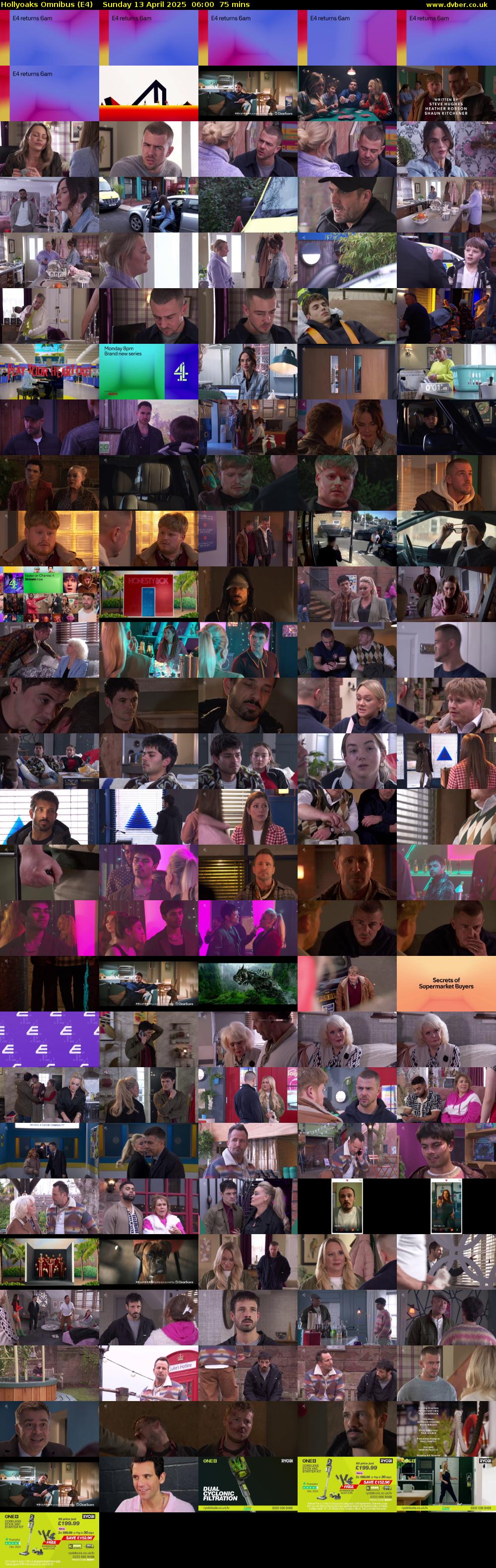 Hollyoaks Omnibus (E4) Sunday 13 April 2025 06:00 - 07:15