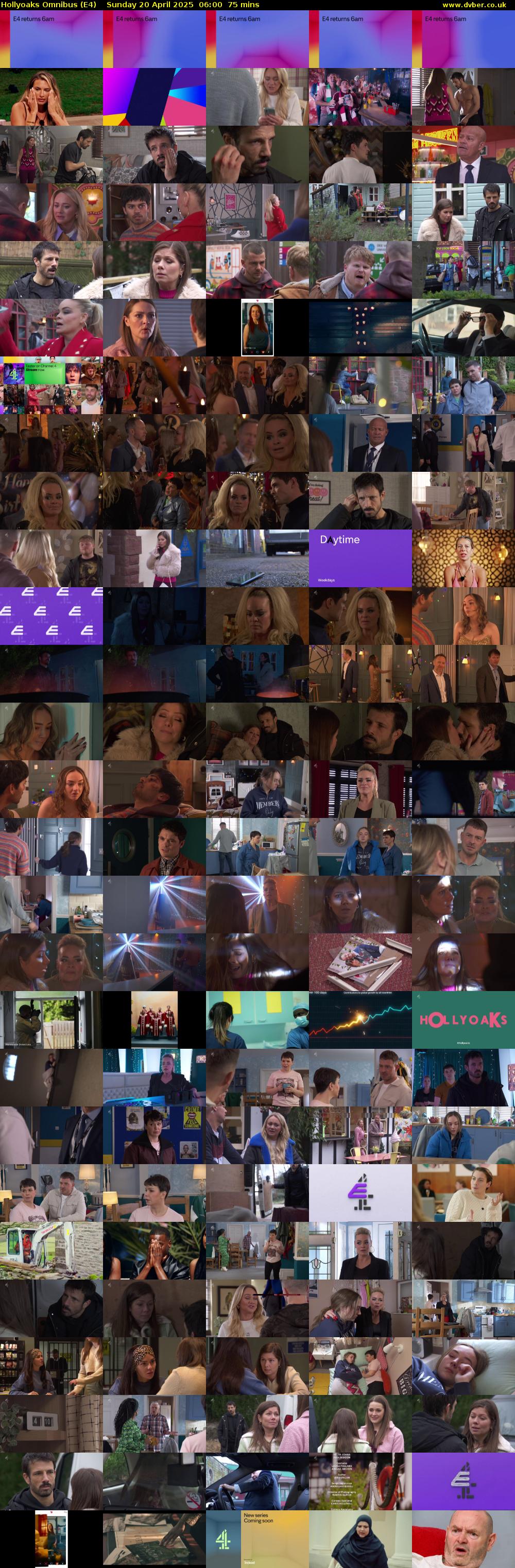 Hollyoaks Omnibus (E4) Sunday 20 April 2025 06:00 - 07:15