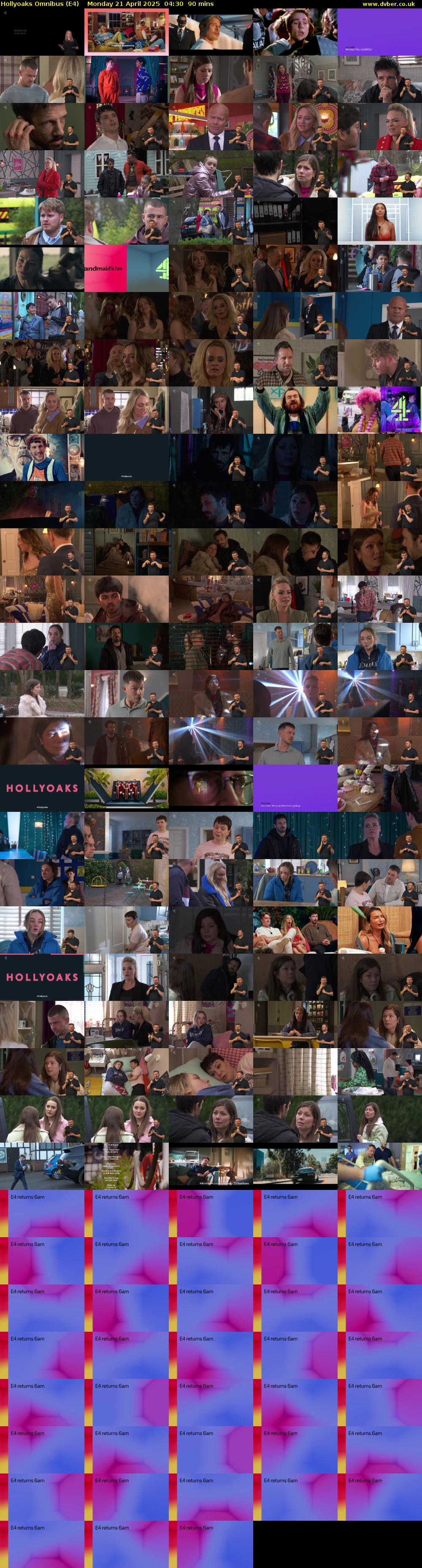Hollyoaks Omnibus (E4) Monday 21 April 2025 04:30 - 06:00