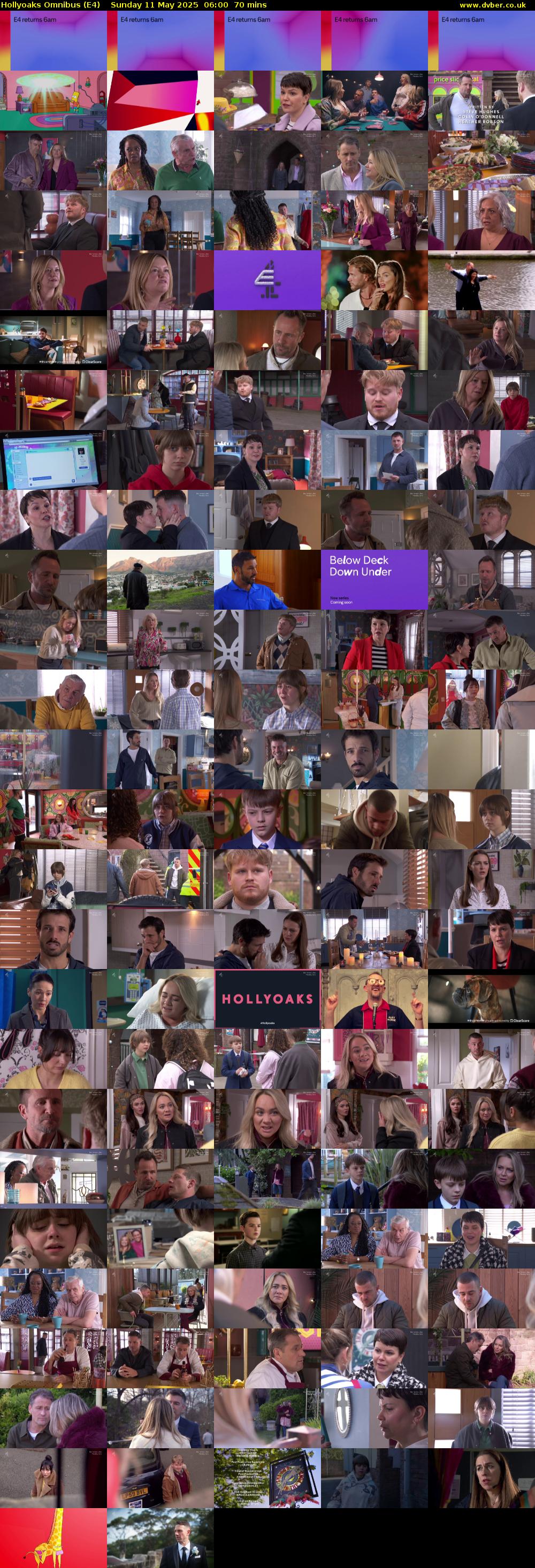Hollyoaks Omnibus (E4) Sunday 11 May 2025 06:00 - 07:10