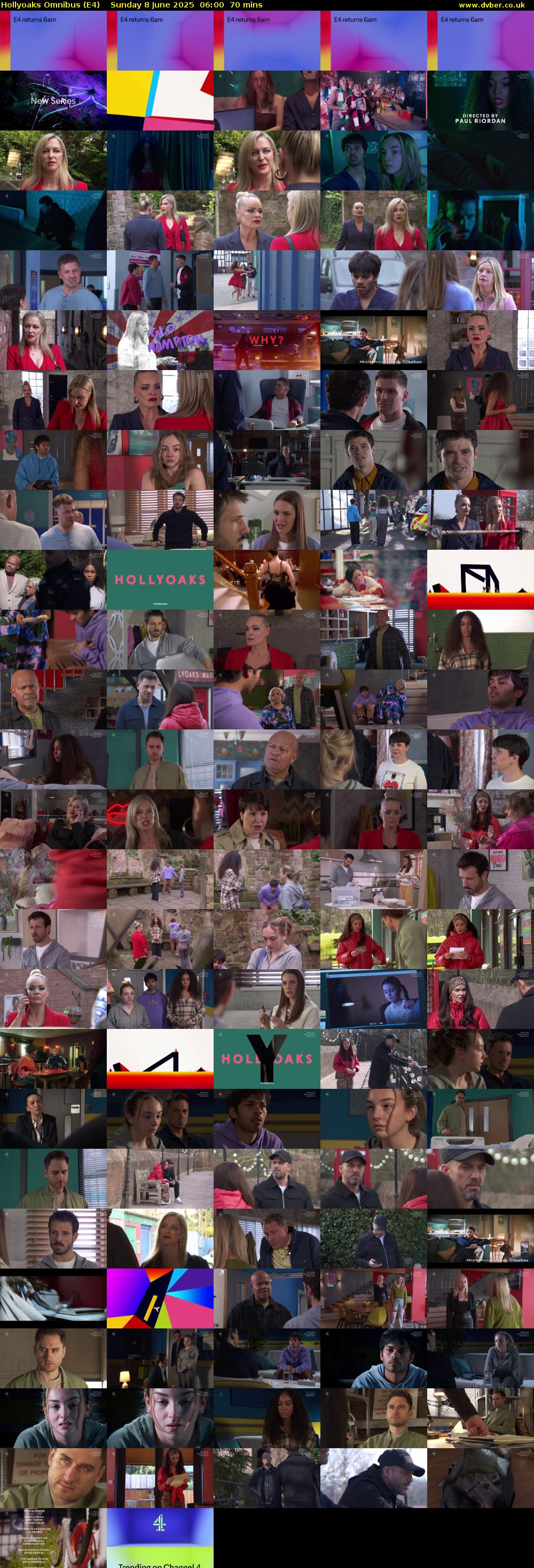 Hollyoaks Omnibus (E4) Sunday 8 June 2025 06:00 - 07:10