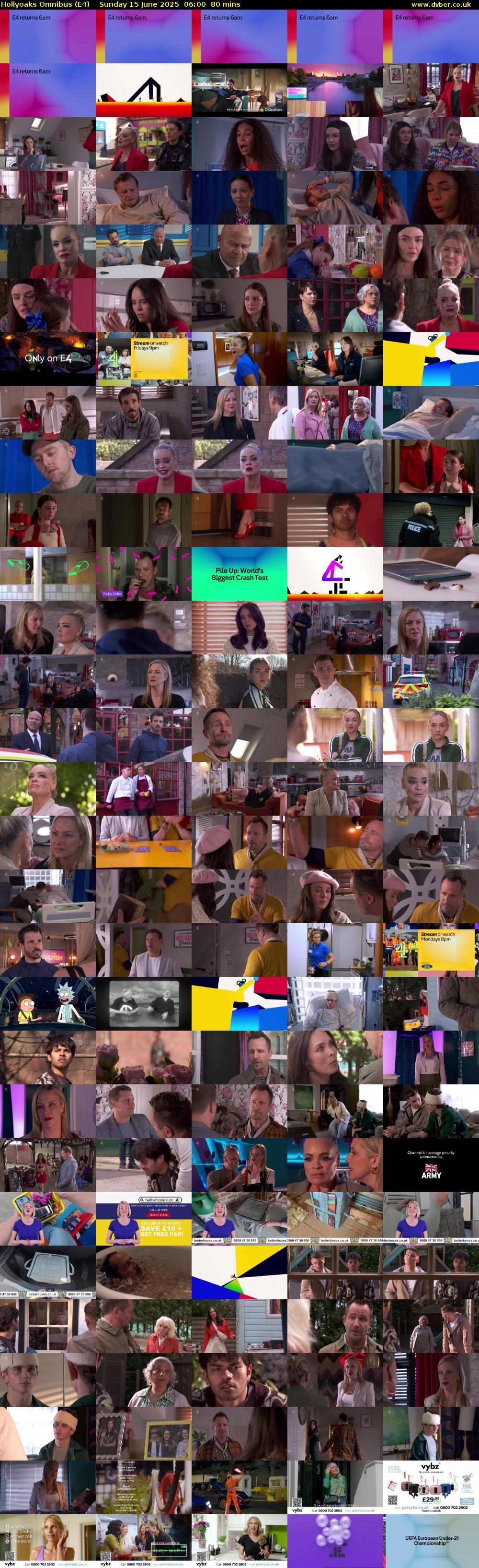 Hollyoaks Omnibus (E4) Sunday 15 June 2025 06:00 - 07:20