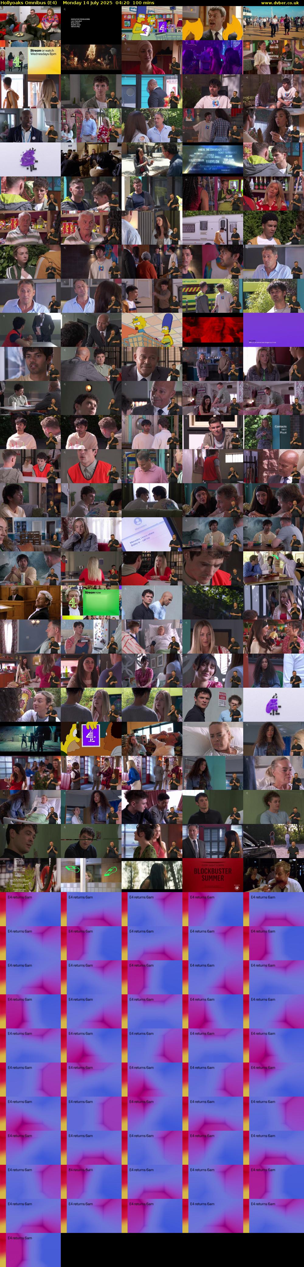 Hollyoaks Omnibus (E4) Monday 14 July 2025 04:20 - 06:00