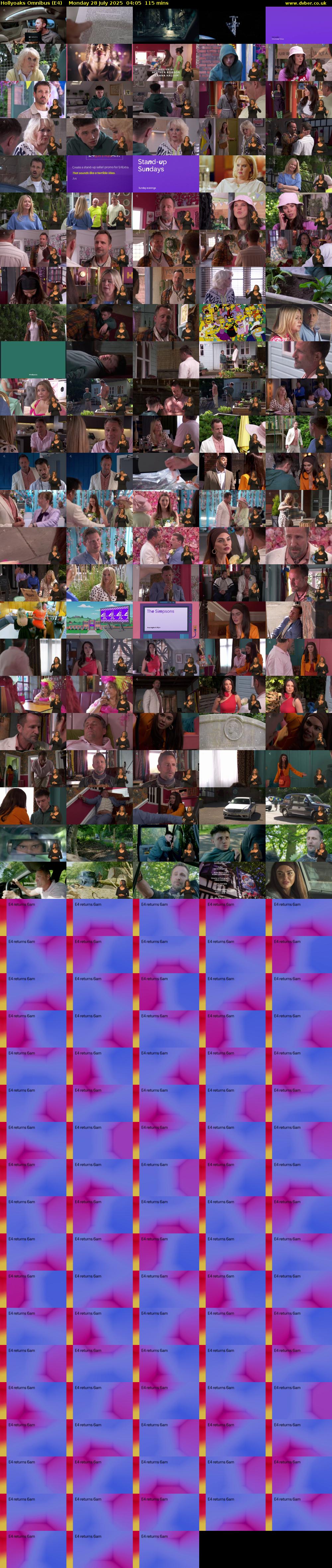 Hollyoaks Omnibus (E4) Monday 28 July 2025 04:05 - 06:00