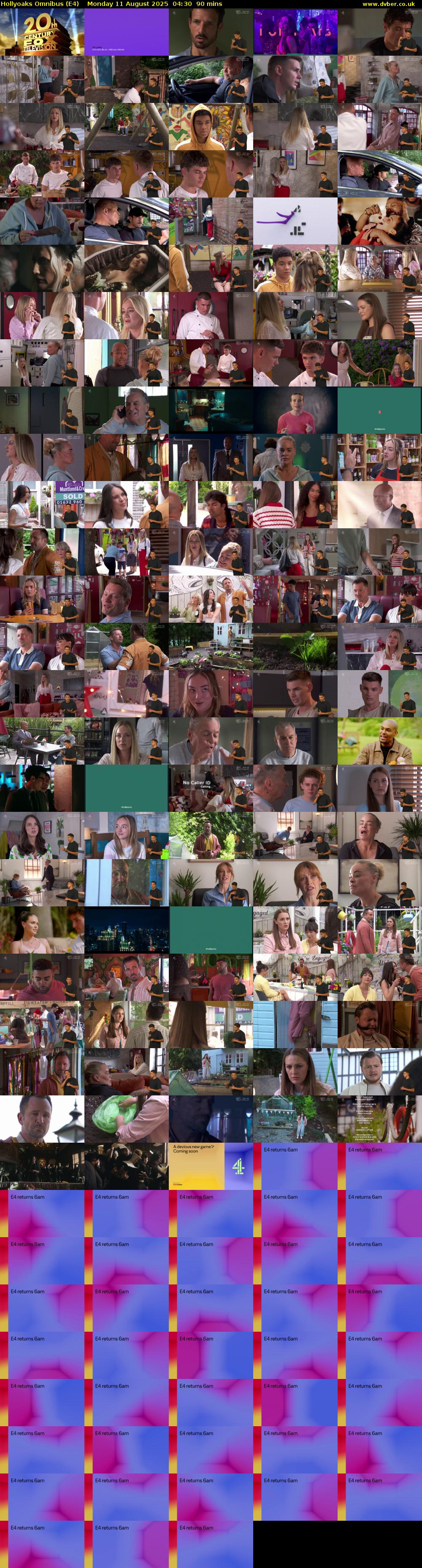 Hollyoaks Omnibus (E4) Monday 11 August 2025 04:30 - 06:00