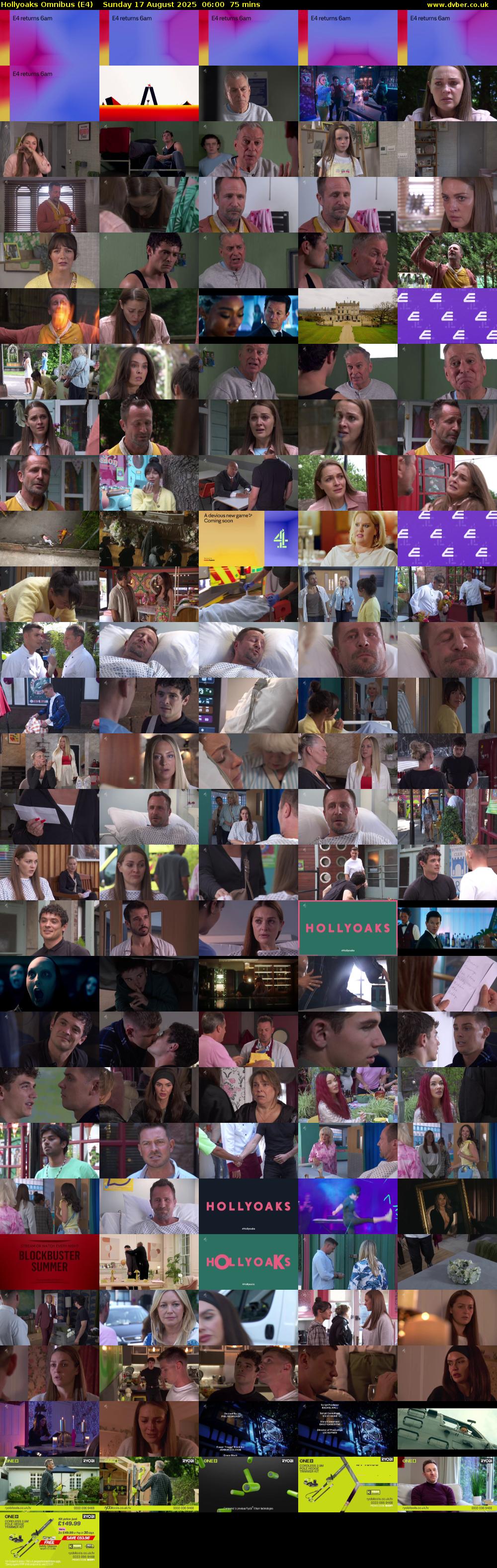 Hollyoaks Omnibus (E4) Sunday 17 August 2025 06:00 - 07:15