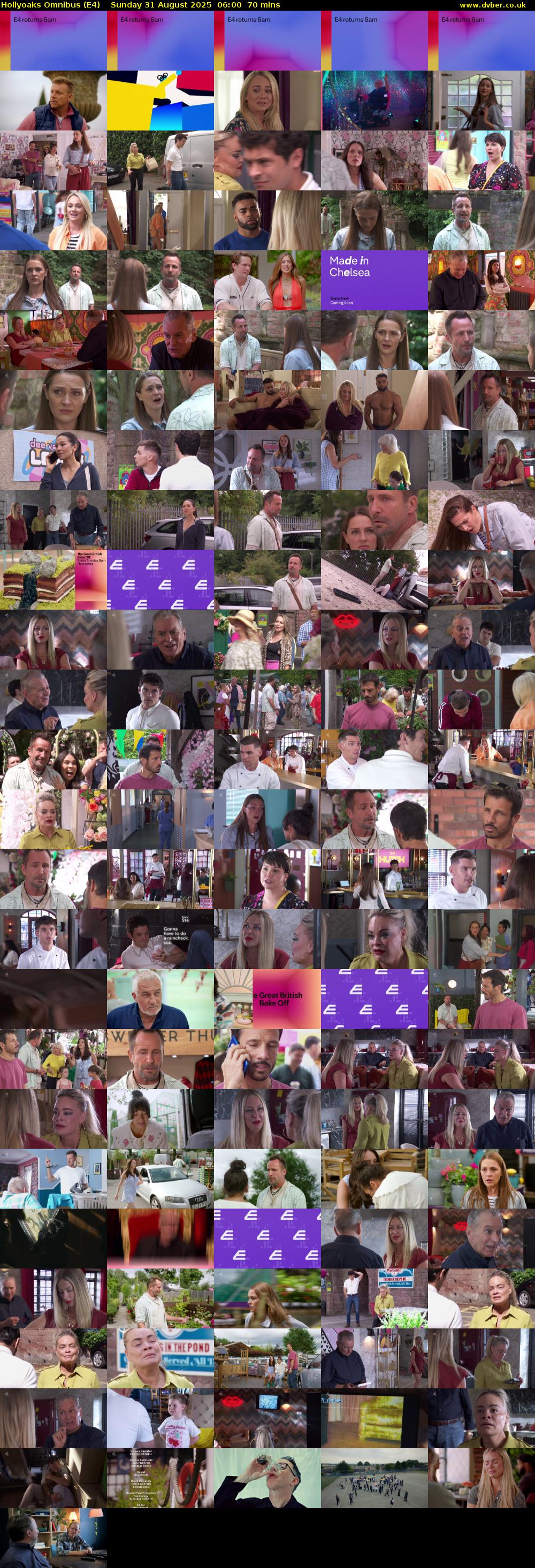 Hollyoaks Omnibus (E4) Sunday 31 August 2025 06:00 - 07:10