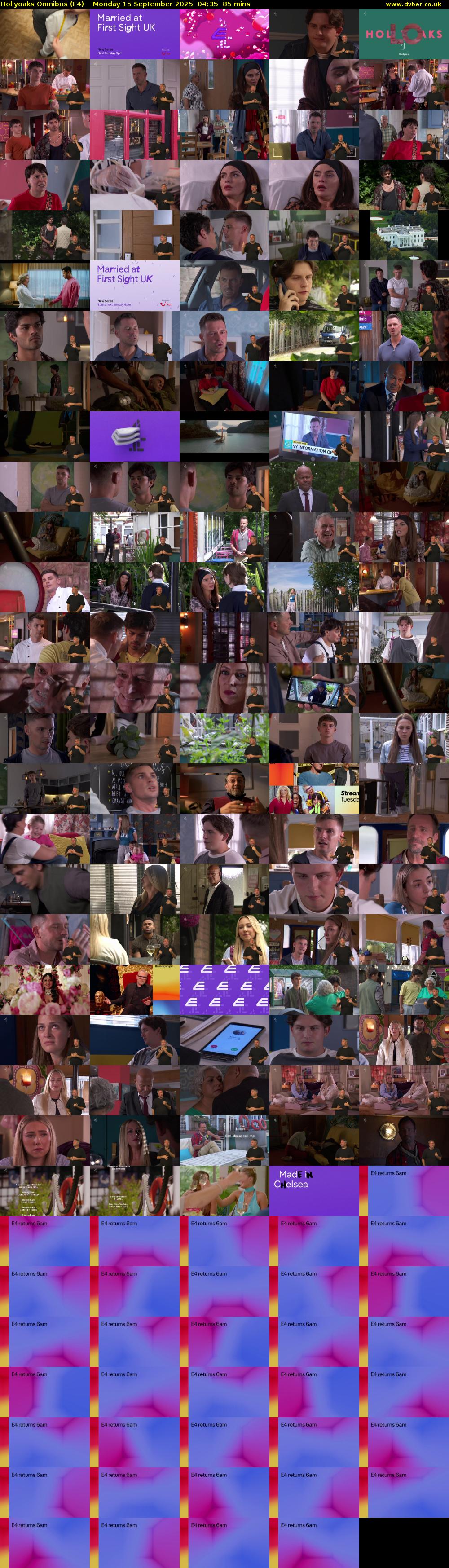Hollyoaks Omnibus (E4) Monday 15 September 2025 04:35 - 06:00