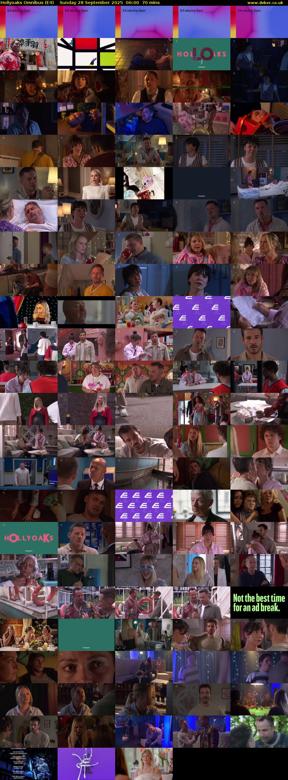 Hollyoaks Omnibus (E4) Sunday 28 September 2025 06:00 - 07:10
