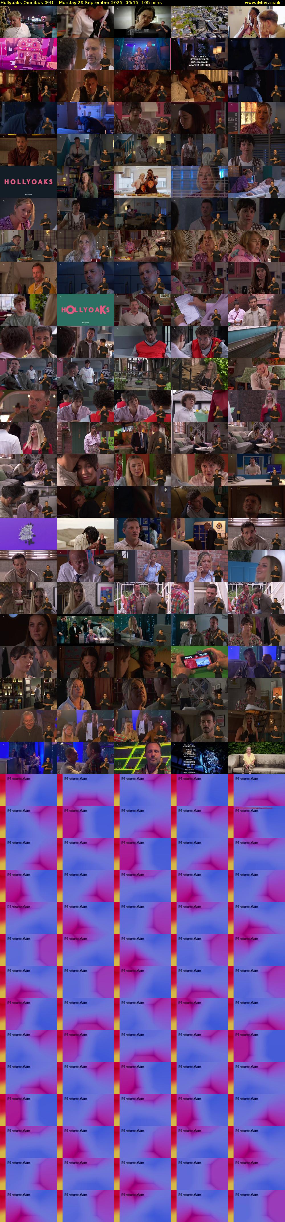 Hollyoaks Omnibus (E4) Monday 29 September 2025 04:15 - 06:00