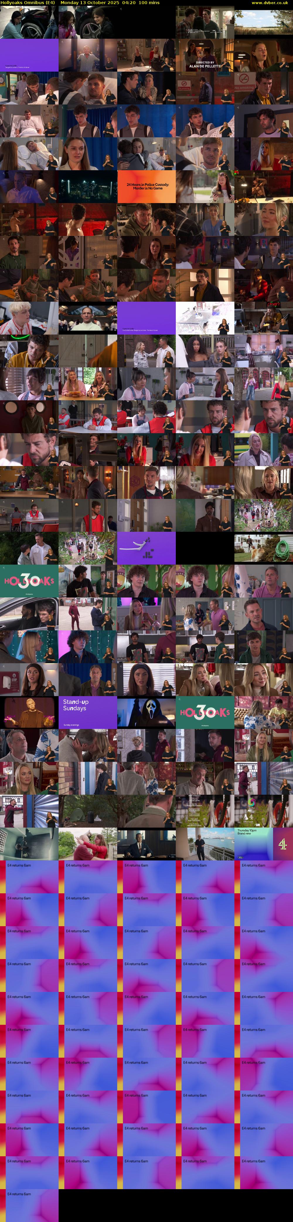 Hollyoaks Omnibus (E4) Monday 13 October 2025 04:20 - 06:00