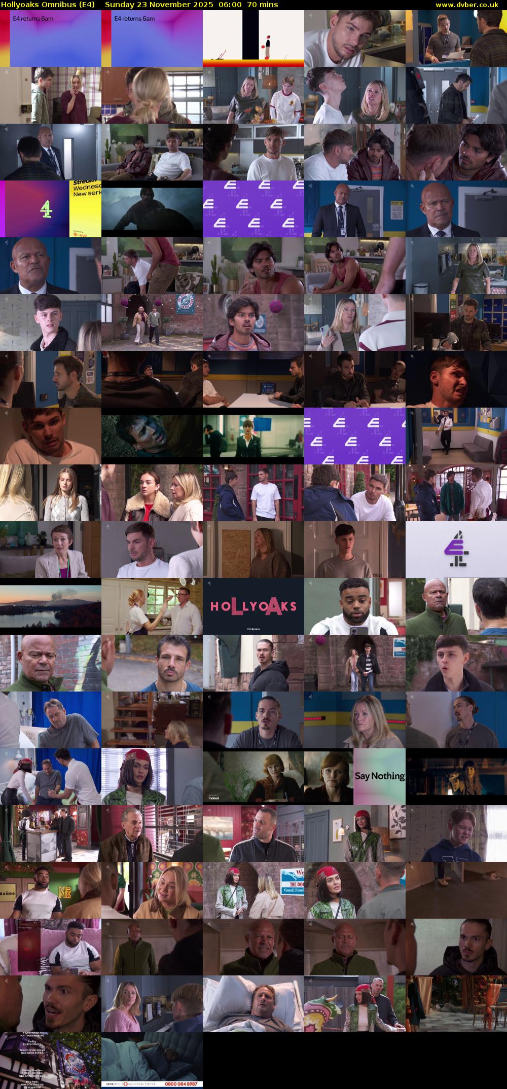 Hollyoaks Omnibus (E4) Sunday 23 November 2025 06:00 - 07:10