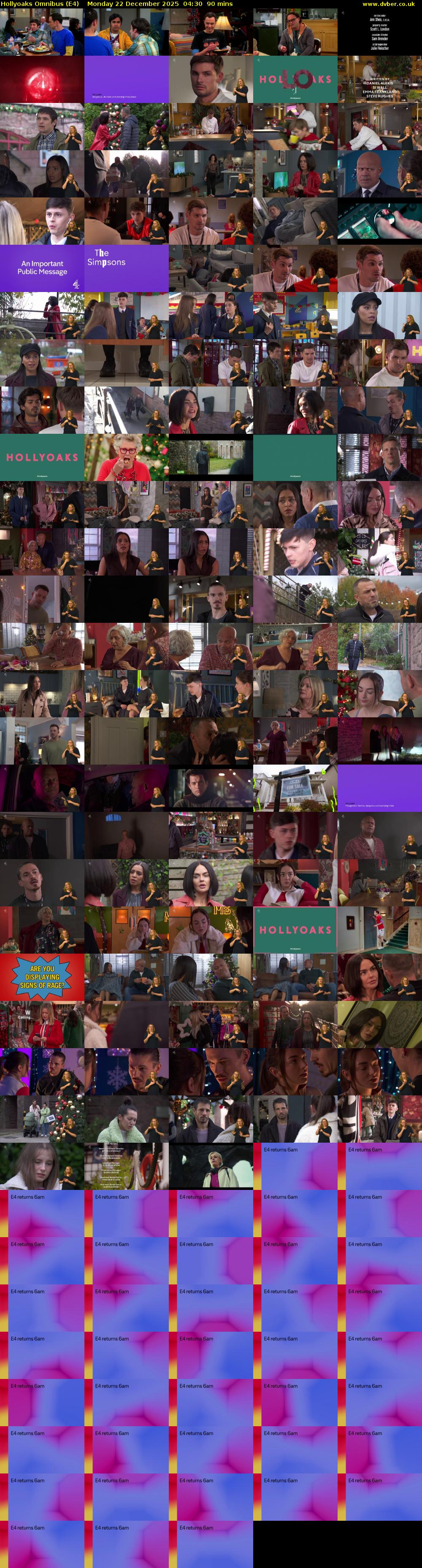Hollyoaks Omnibus (E4) Monday 22 December 2025 04:30 - 06:00