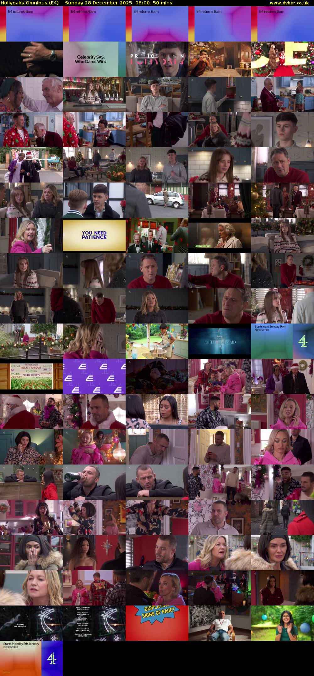 Hollyoaks Omnibus (E4) Sunday 28 December 2025 06:00 - 06:50