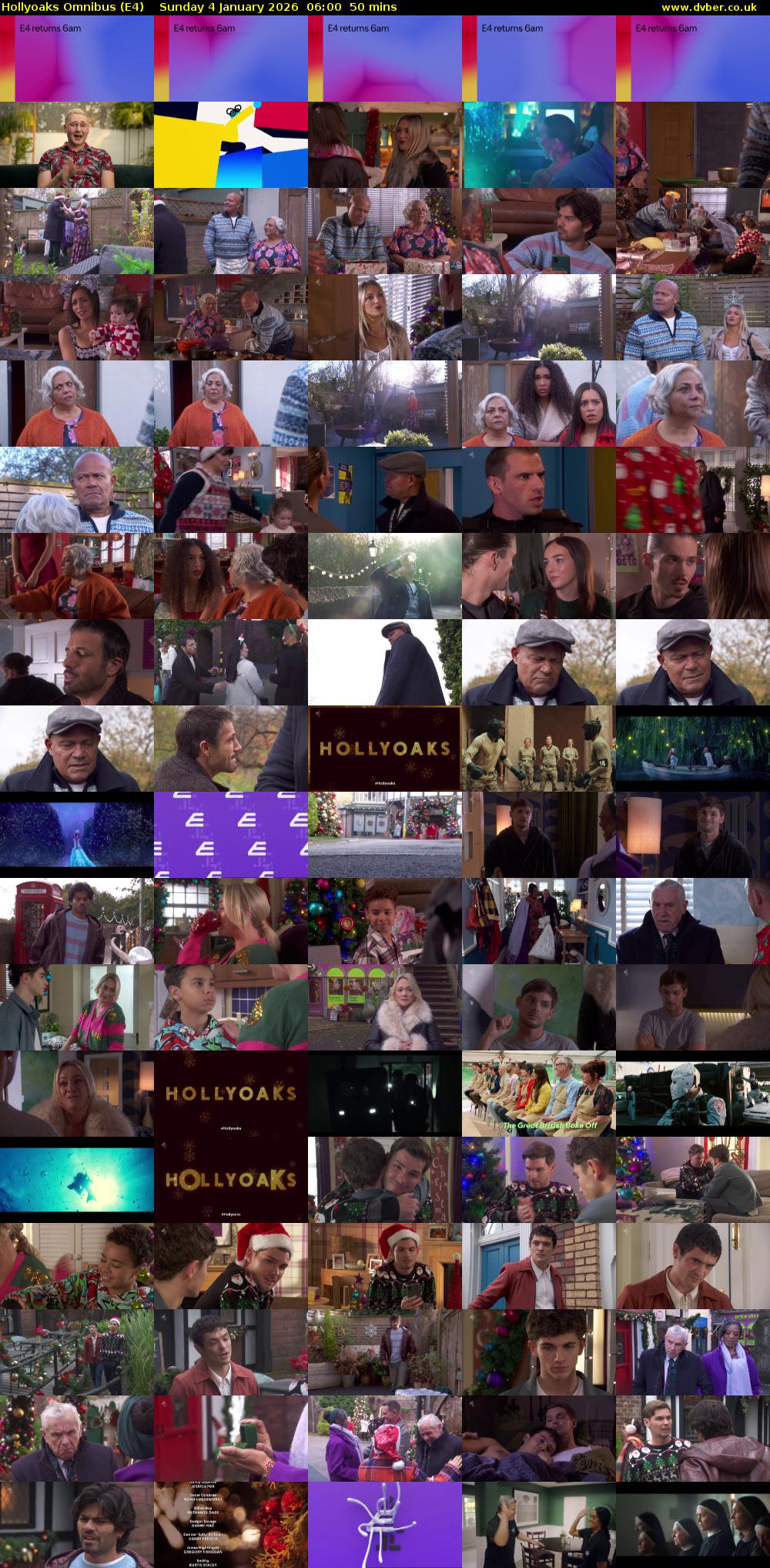 Hollyoaks Omnibus (E4) Sunday 4 January 2026 06:00 - 06:50
