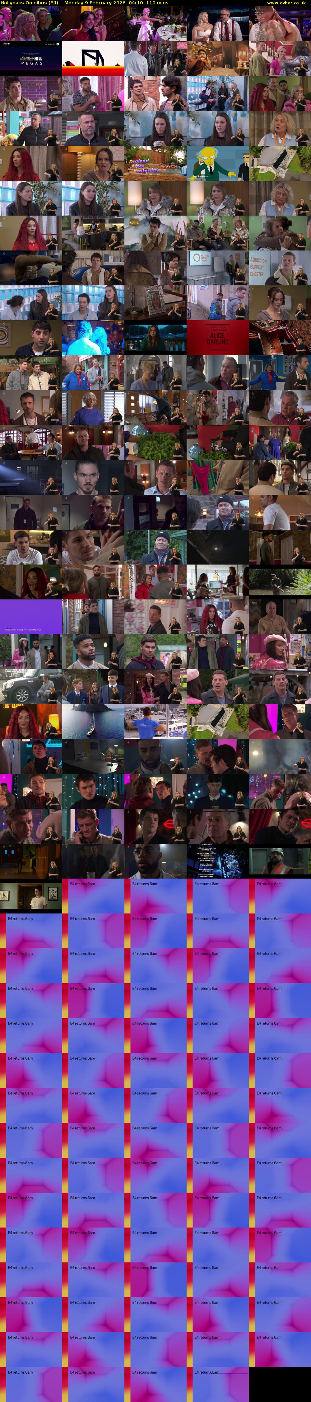 Hollyoaks Omnibus (E4) Monday 9 February 2026 04:10 - 06:00