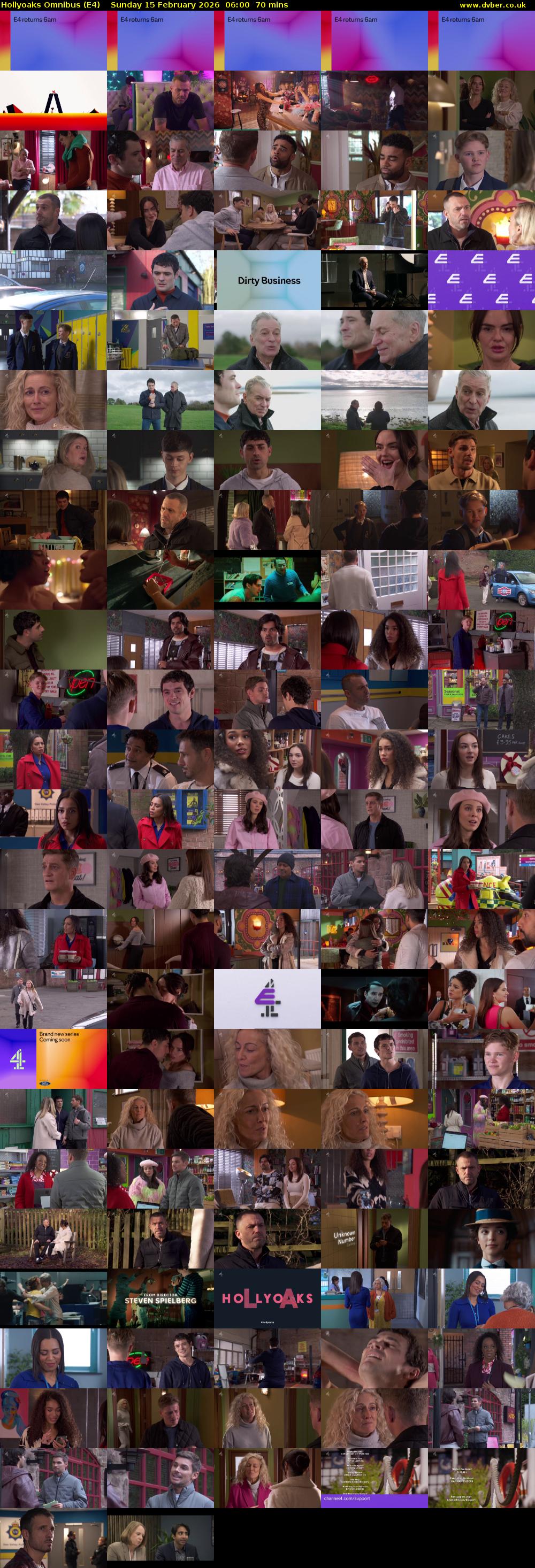 Hollyoaks Omnibus (E4) Sunday 15 February 2026 06:00 - 07:10
