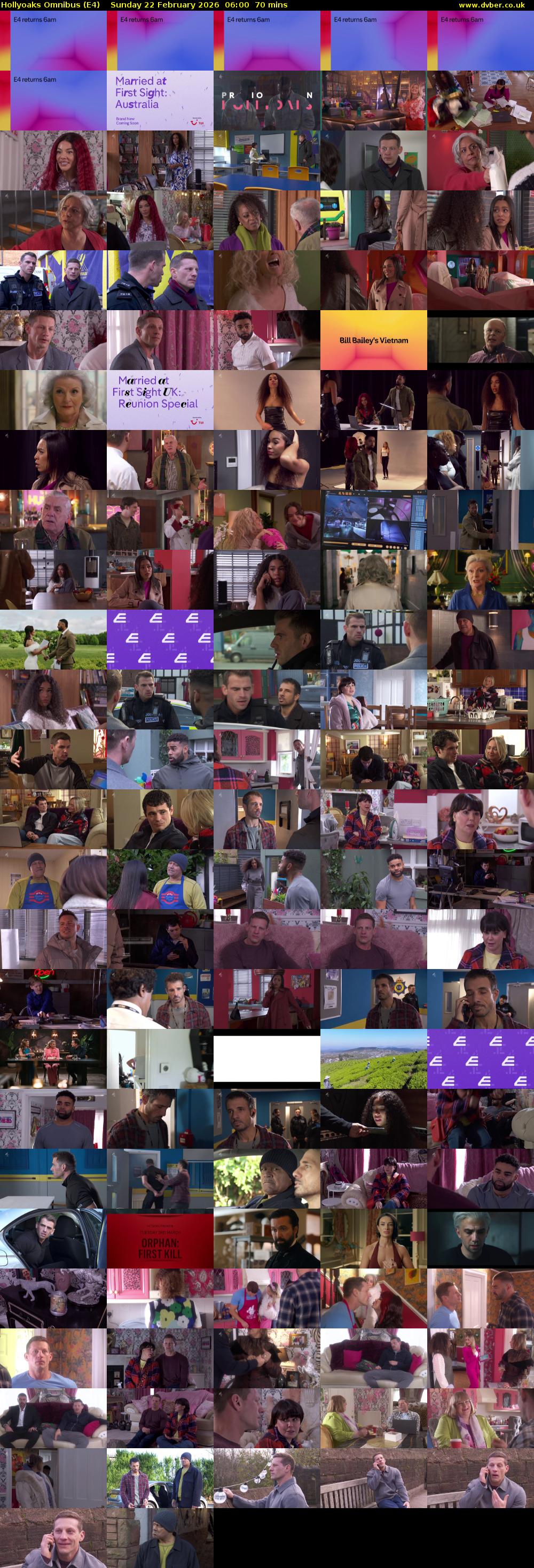 Hollyoaks Omnibus (E4) Sunday 22 February 2026 06:00 - 07:10