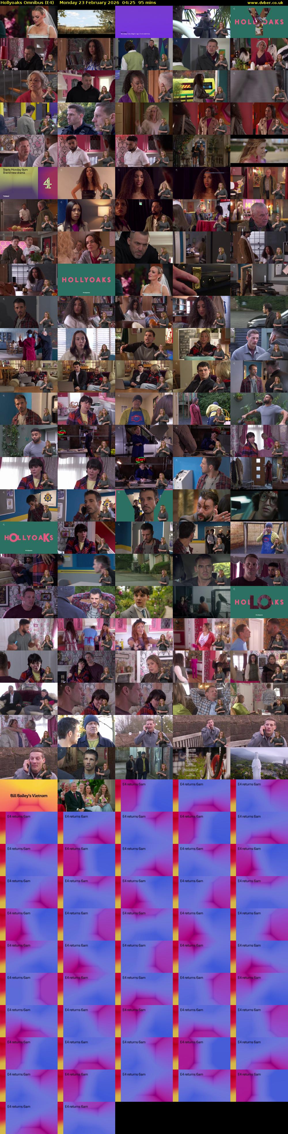 Hollyoaks Omnibus (E4) Monday 23 February 2026 04:25 - 06:00