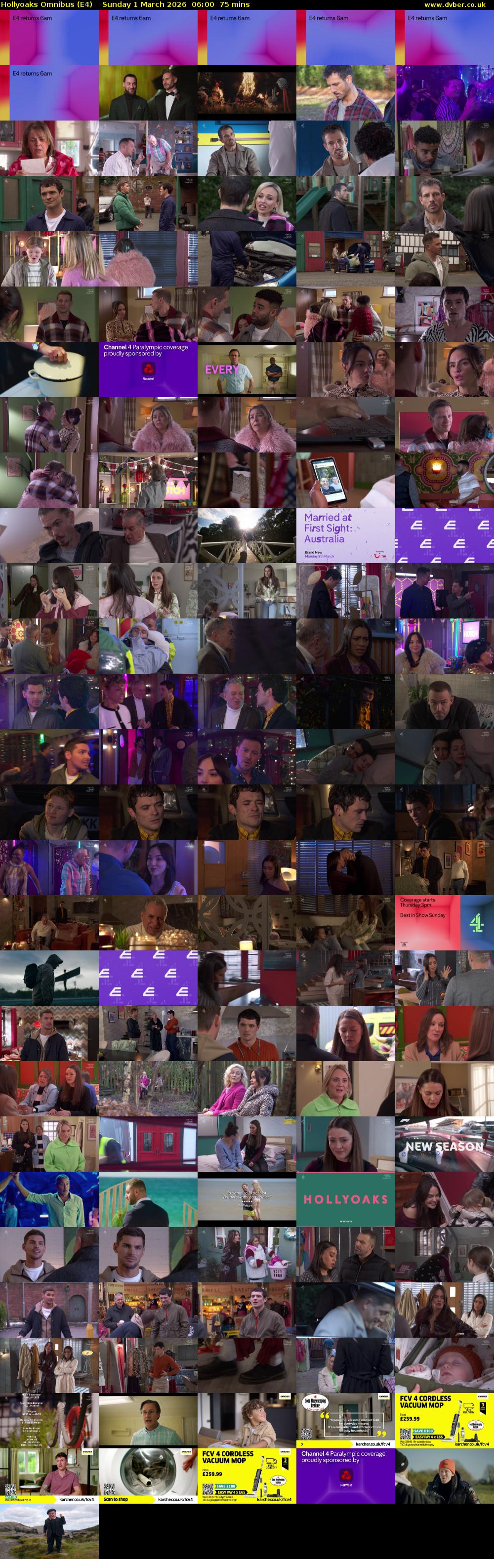 Hollyoaks Omnibus (E4) Sunday 1 March 2026 06:00 - 07:15