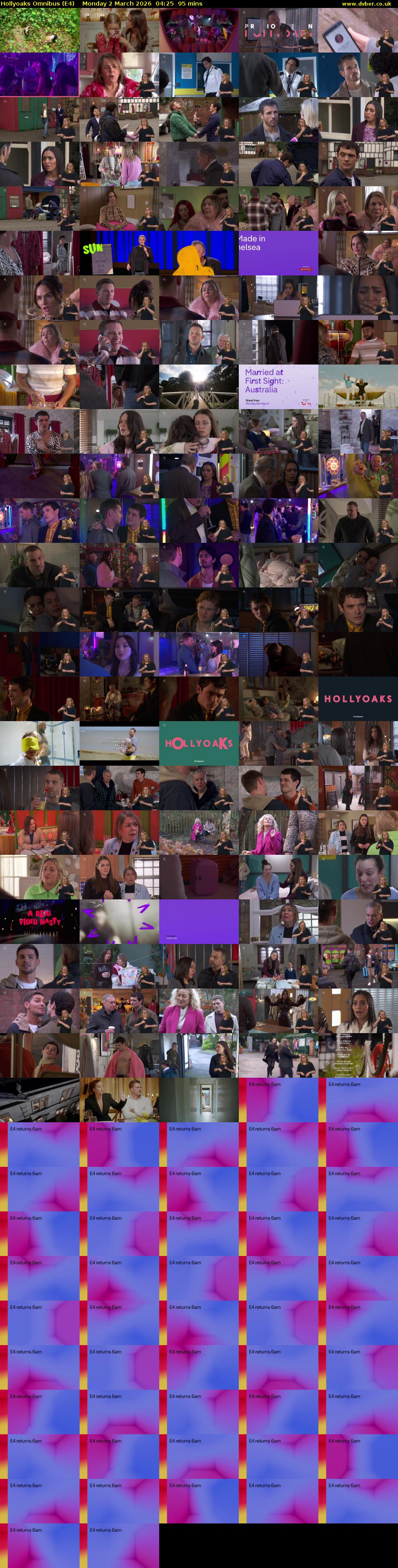 Hollyoaks Omnibus (E4) Monday 2 March 2026 04:25 - 06:00