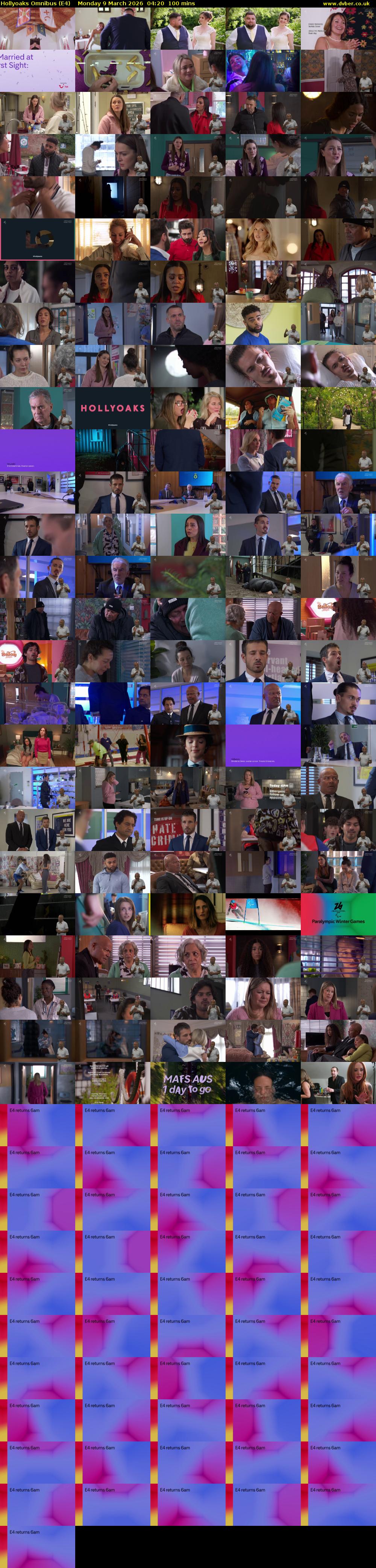 Hollyoaks Omnibus (E4) Monday 9 March 2026 04:20 - 06:00