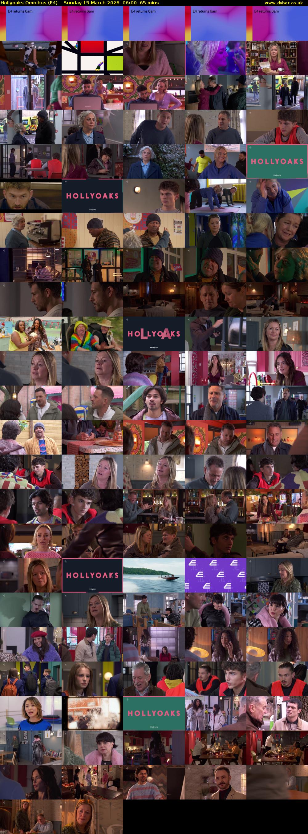 Hollyoaks Omnibus (E4) Sunday 15 March 2026 06:00 - 07:05
