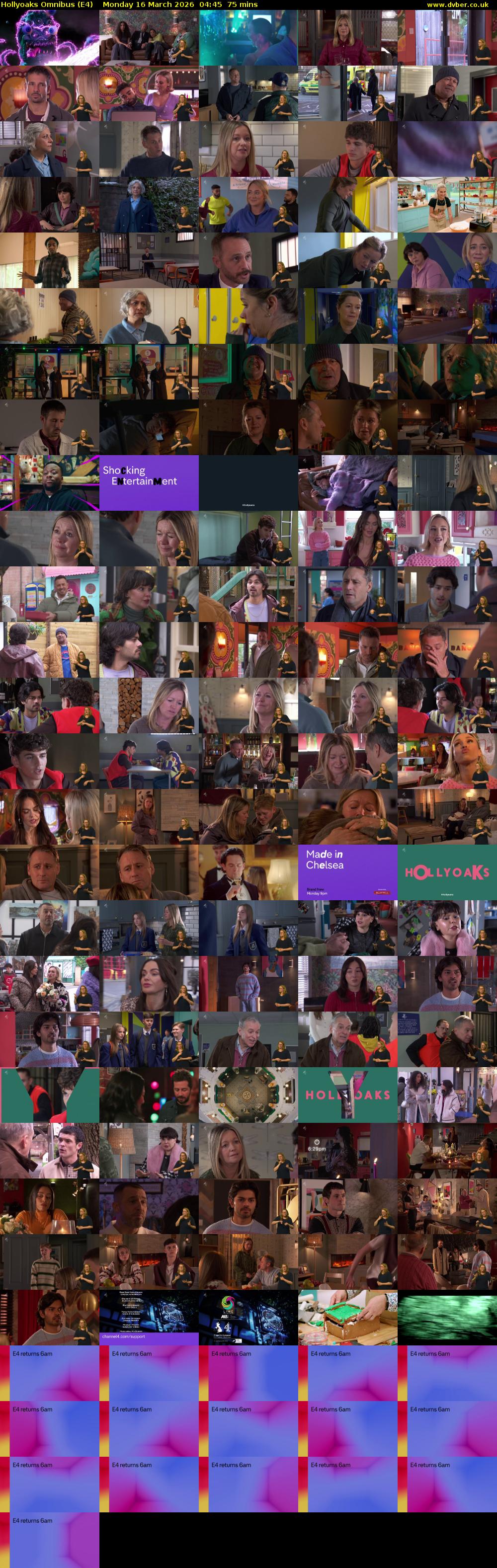 Hollyoaks Omnibus (E4) Monday 16 March 2026 04:45 - 06:00