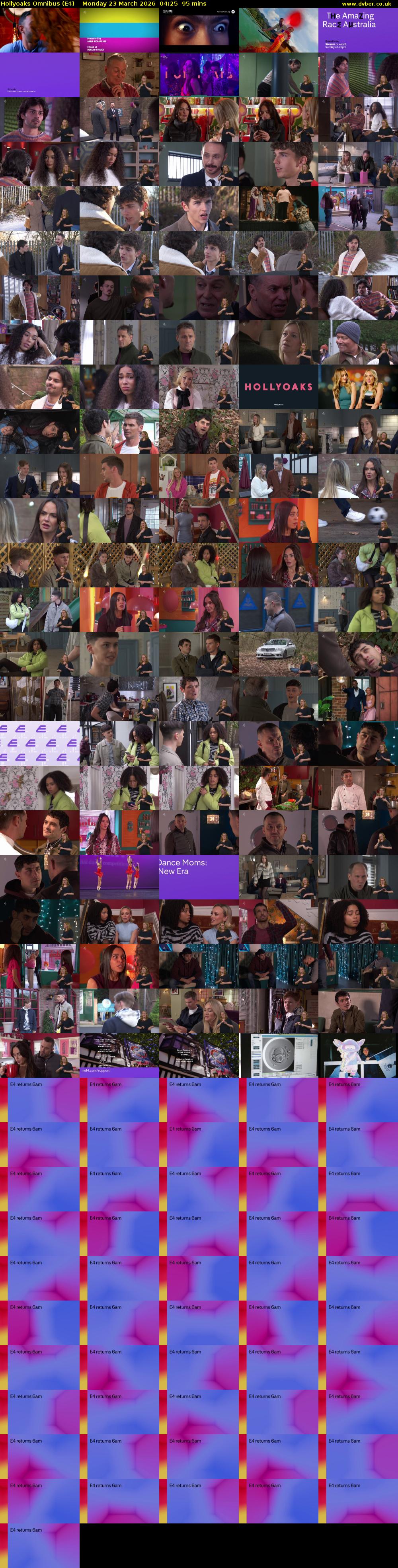 Hollyoaks Omnibus (E4) Monday 23 March 2026 04:25 - 06:00