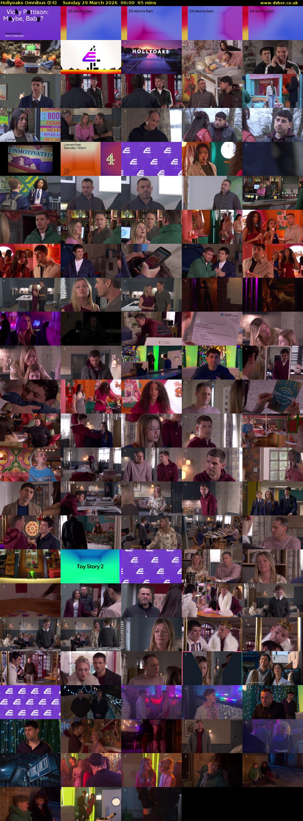Hollyoaks Omnibus (E4) Sunday 29 March 2026 06:00 - 07:05