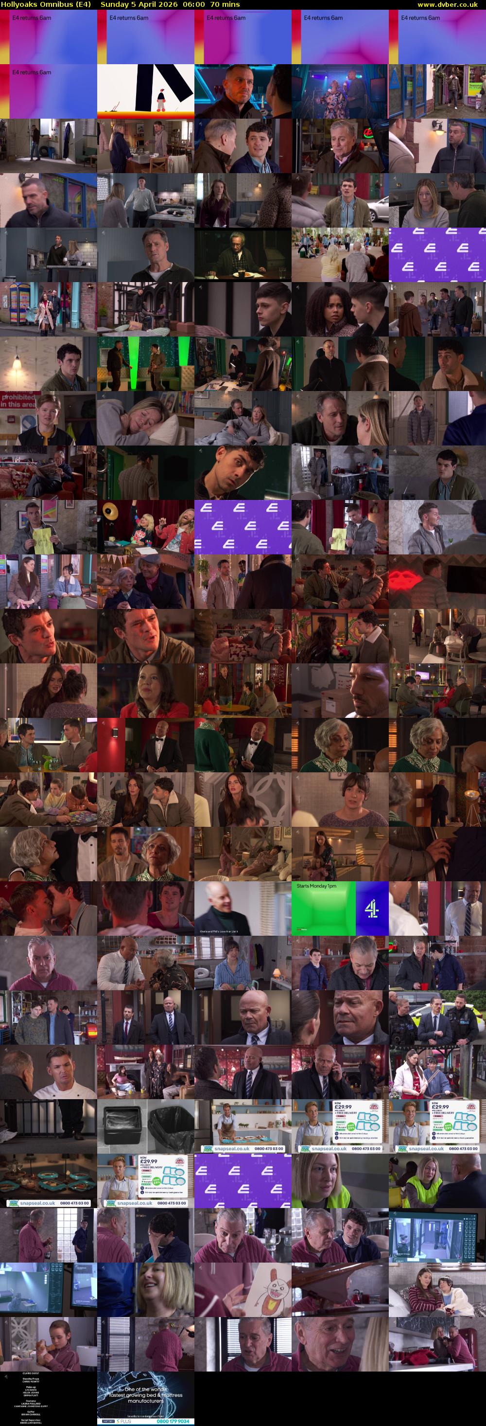 Hollyoaks Omnibus (E4) Sunday 5 April 2026 06:00 - 07:10