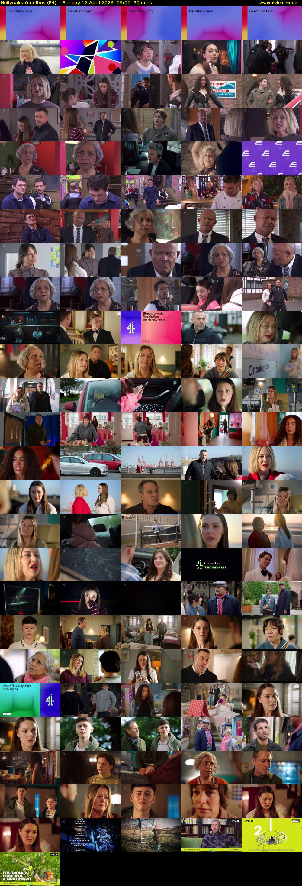 Hollyoaks Omnibus (E4) Sunday 12 April 2026 06:00 - 07:10