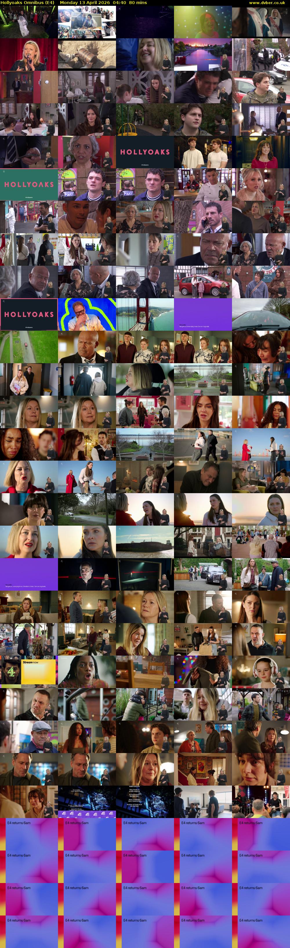 Hollyoaks Omnibus (E4) Monday 13 April 2026 04:40 - 06:00