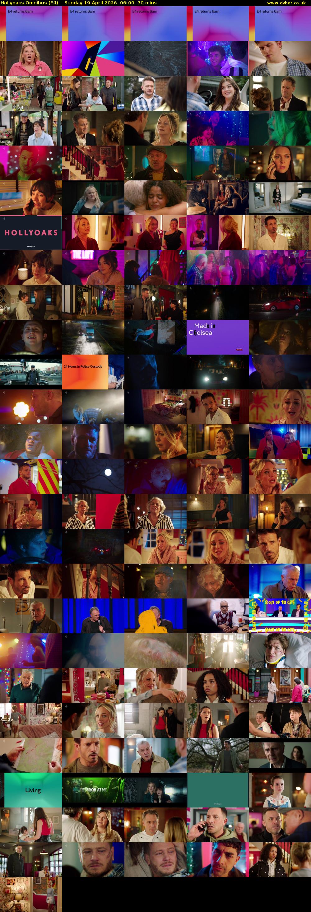 Hollyoaks Omnibus (E4) Sunday 19 April 2026 06:00 - 07:10