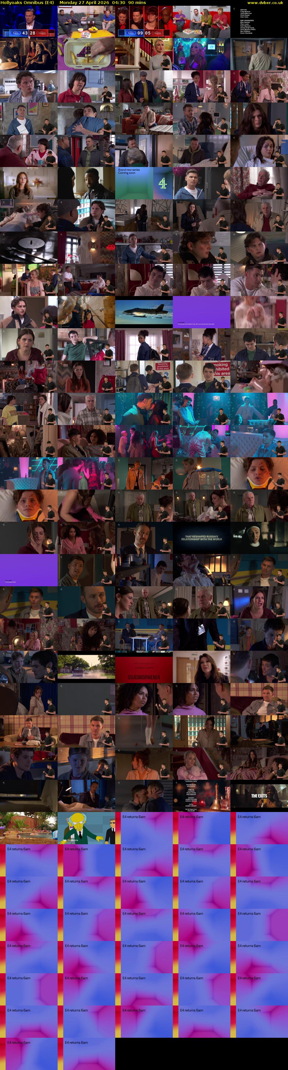 Hollyoaks Omnibus (E4) Monday 27 April 2026 04:30 - 06:00