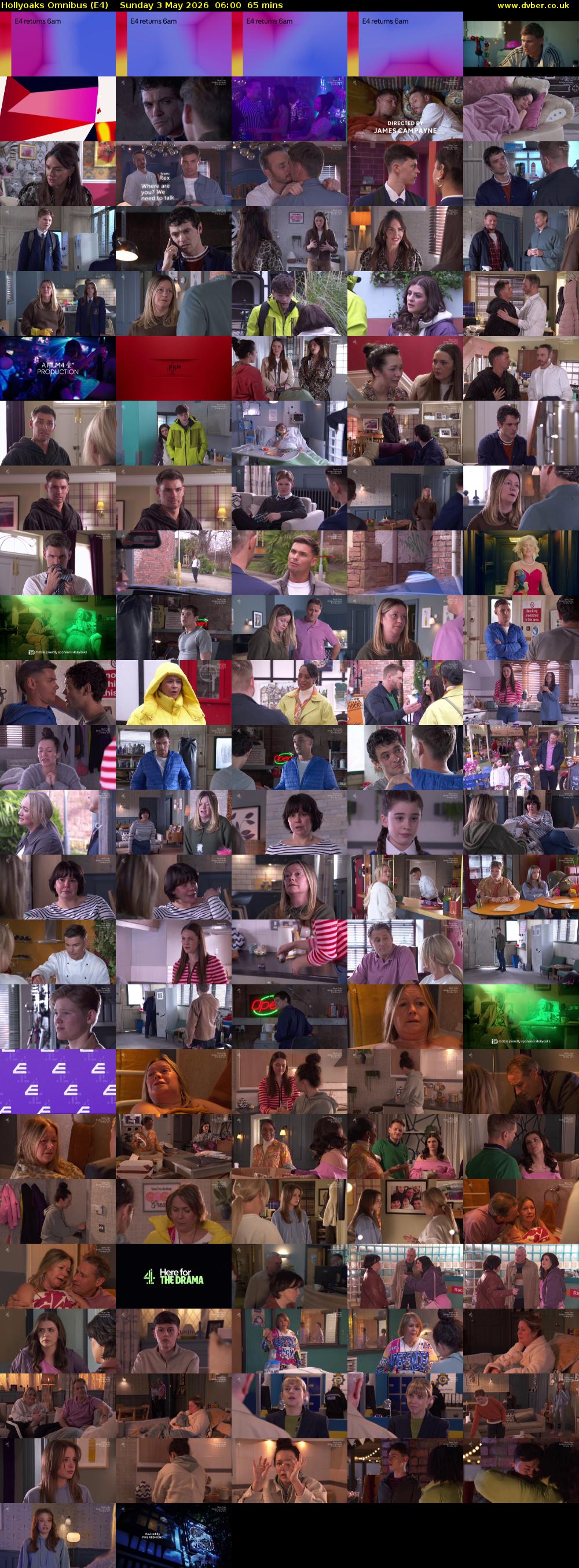 Hollyoaks Omnibus (E4) Sunday 3 May 2026 06:00 - 07:05