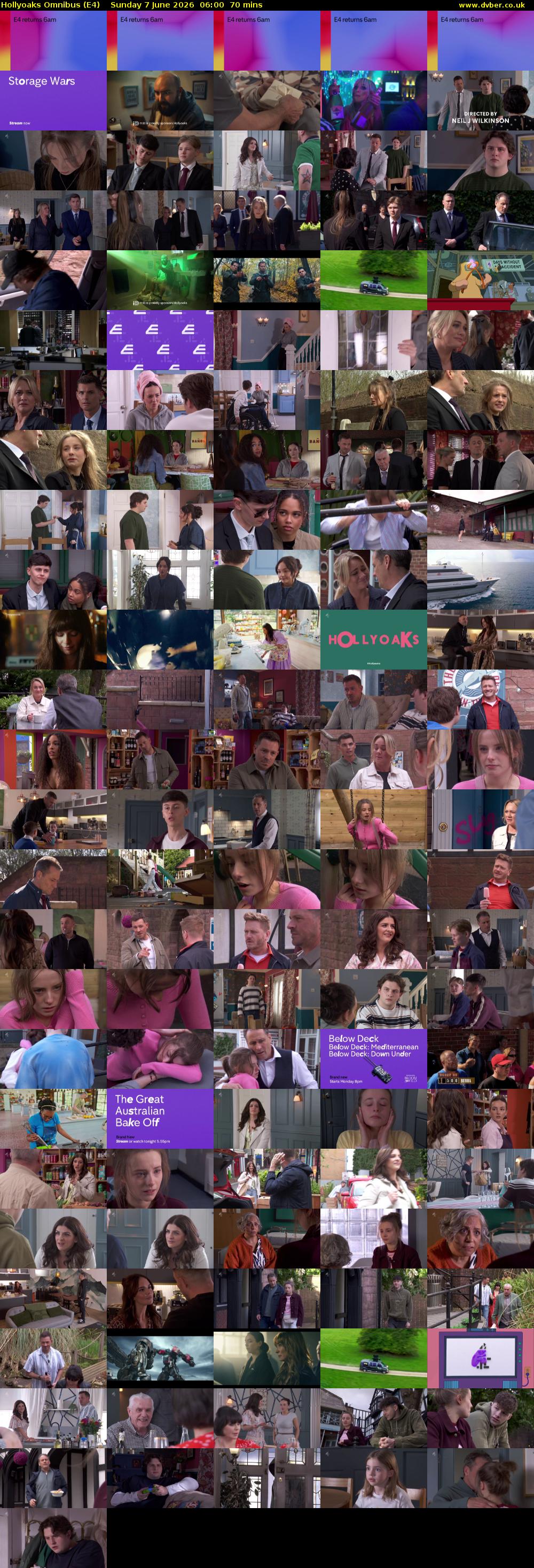 Hollyoaks Omnibus (E4) Sunday 7 June 2026 06:00 - 07:10