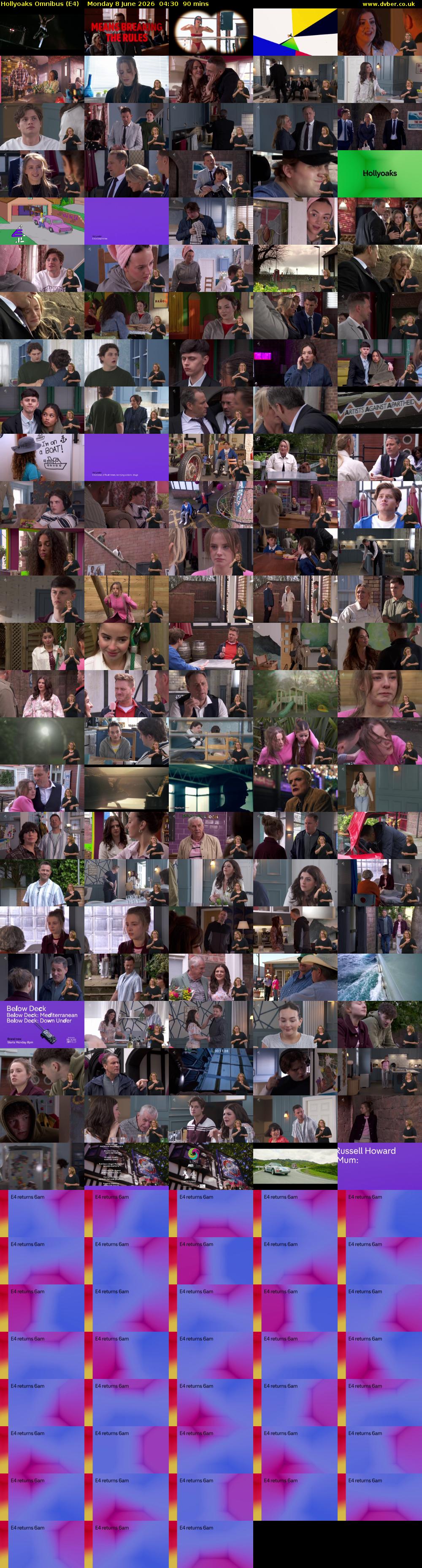 Hollyoaks Omnibus (E4) Monday 8 June 2026 04:30 - 06:00