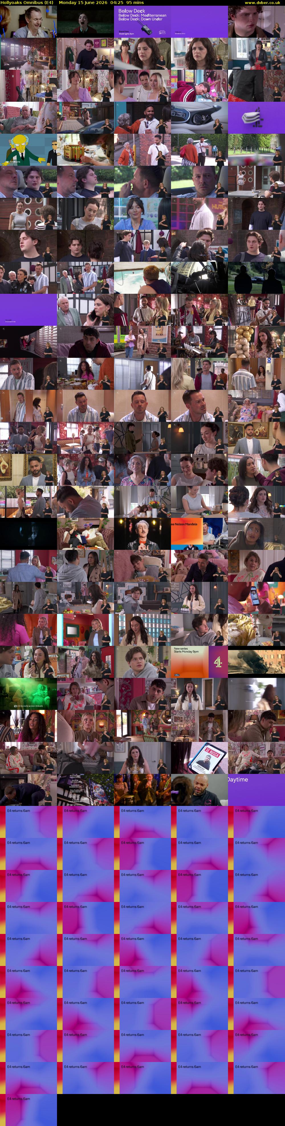 Hollyoaks Omnibus (E4) Monday 15 June 2026 04:25 - 06:00