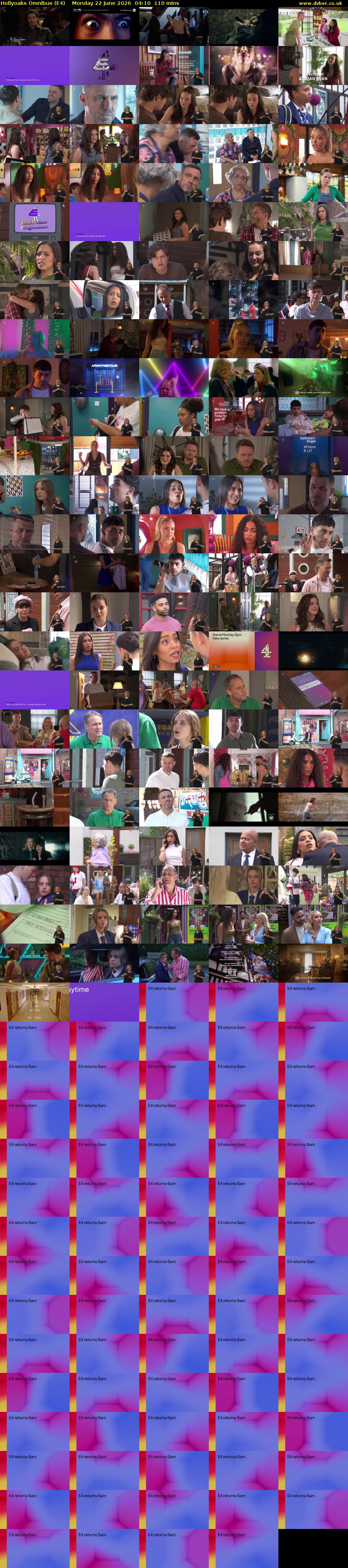 Hollyoaks Omnibus (E4) Monday 22 June 2026 04:10 - 06:00