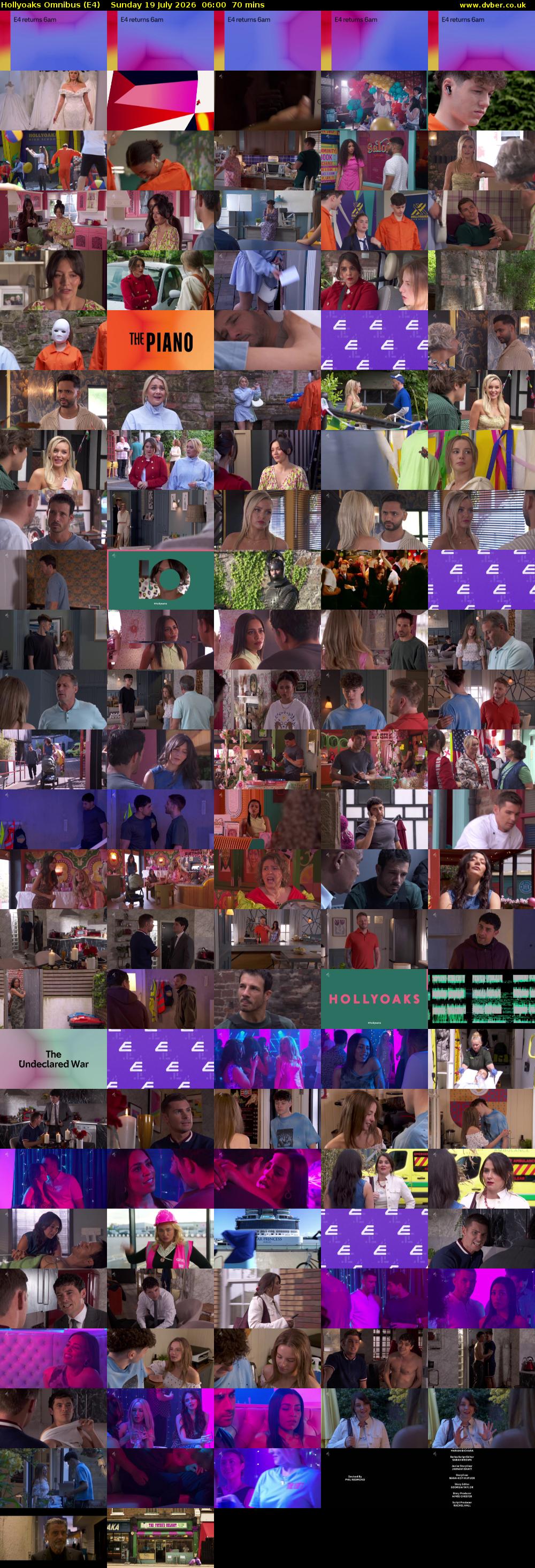 Hollyoaks Omnibus (E4) Sunday 19 July 2026 06:00 - 07:10